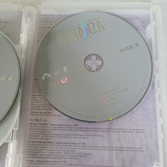 Bonanza: The Official Third Season Volume 1 DVD 1961/1962 FIVE DVD Set - Picture 13 of 13